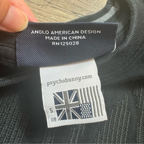 Psycho Bunny Black Sweatshirt Crewneck Patch Logo Kids Size 7/8 - Picture 5 of 7